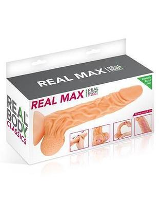 Фаллоимитатор с подвижной крайней плотью real body - real max, диаметр 4,3см, tpe sexstyle 4