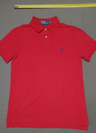 Плечи 45 см polo ralph lauren size m ярко красное поло exclusive of decoration slim fit 100% cotton