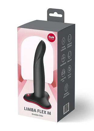 Фаллоимитатор fun factory limba flex m black, гибкий, с эффектом памяти, подходит для точки g sexstyle 3