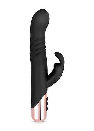 Вібратор-кролик rosy gold - rabbit vibrator with thrusting function - black sexstyle 2