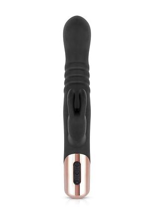 Вібратор-кролик rosy gold - rabbit vibrator with thrusting function - black sexstyle 3