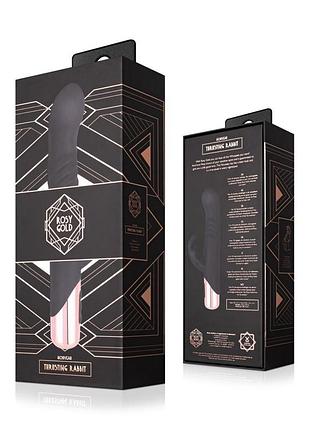 Вібратор-кролик rosy gold - rabbit vibrator with thrusting function - black sexstyle 8