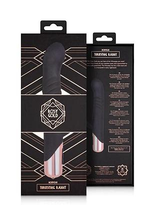 Вібратор-кролик rosy gold - rabbit vibrator with thrusting function - black sexstyle 9
