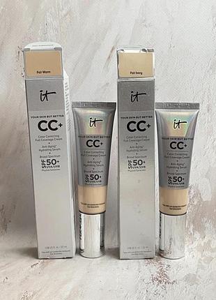 Тональний крем it cosmetics cc+ cream full coverage foundation with spf 50+