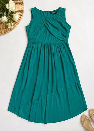 Нова смарагдова сукня міді limited (marks & spencer) з асиметричним низом, 100% віскоза