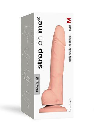Реалистичный фаллоимитатор strap-on-me soft realistic dildo vanilla - size m sexstyle 4