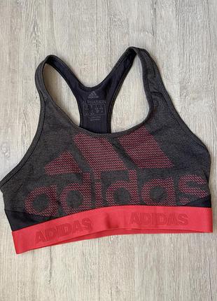 Топ жіночий спортивний сірий adidas alphaskin