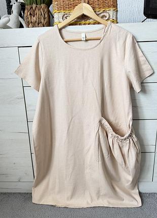 Жіноча сукня платье льон+віскоза+котон made in italy l-xl розмір