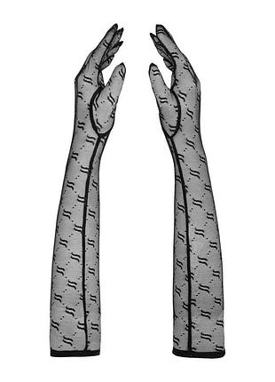 Сетчатые длинные перчатки obsessive obsessivia gloves black o/s, черные sexstyle 2