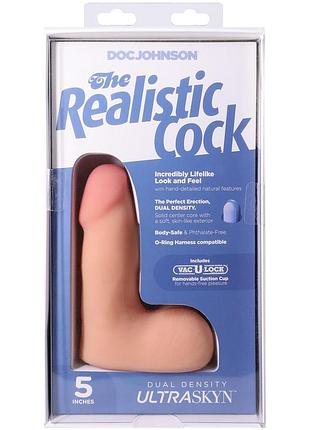 Фаллоимитатор doc johnson the realistic cock ultraskyn - 5 inch with balls vanilla sexstyle 10