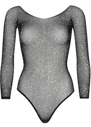 Сетчатое боди со стразами leg avenue crystalized fishnet bodysuit black one size sexstyle 6
