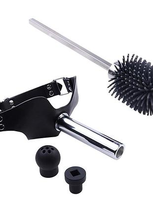 Набір для домінування lockink sevanda objectification bathroom set, маска та 4 насадки sexstyle 3