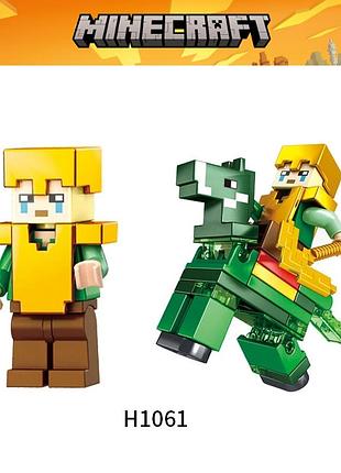 Мініфігурка майнкрафт фігурка на коні h1061 типу лего minecraft
