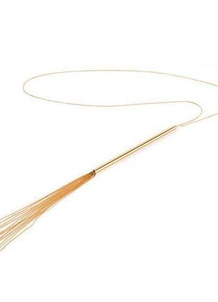 Ланцюжок-батіг на шию bijoux indiscrets magnifique necklace whip - gold, прикраса для тіла sexstyle