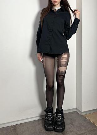 Класична жіноча ділова чорна сорочка рубашка h&m zara