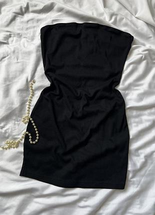 Чорна сукня міні в рубчик розмір s/m плаття shein
