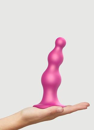 Насадка для страпона strap-on-me dildo plug beads framboise metallic l sexstyle 2
