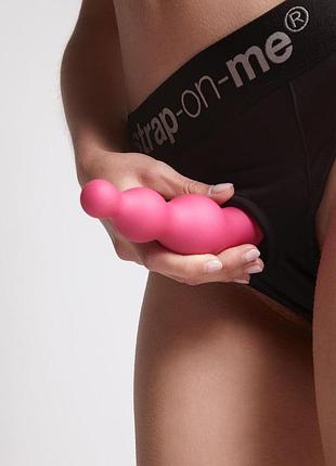Насадка для страпона strap-on-me dildo plug beads framboise metallic l sexstyle 6