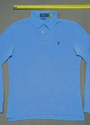 Плечі 42 см  ralph lauren  size s    блакитне поло з довгим рукавом