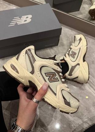 Стильные женские кроссовки new balance 530 beige brown