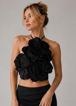 Топ floral style чорного кольору