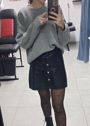Сірий oversize светр, one size 7