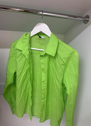 Зелена сорочка h&m