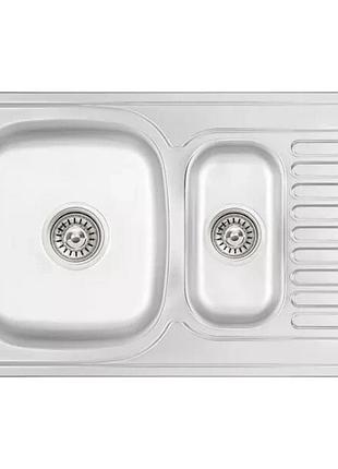 Кухонная мойка wezer 7850(08) deсоr 780x500x180 мм + сифон