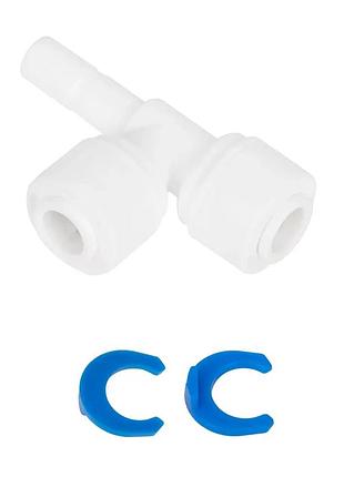 Трійник 1/4"стрижень x 1/4"цанга x 1/4"цанга (кратно 10 шт) (st023-a) {10}