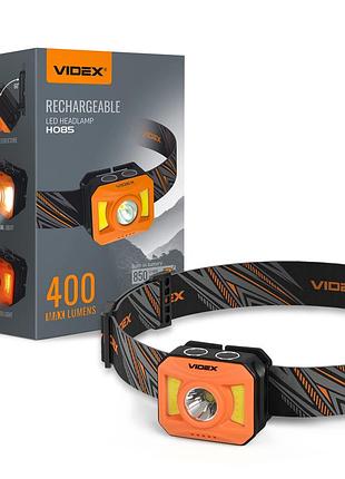 Налобный светодиодный фонарик videx vlf-h085-or 400lm 5000k