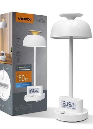 Led лампа настiльна з акумулятором videx vl-tf24w 8w 4000k+rgb white