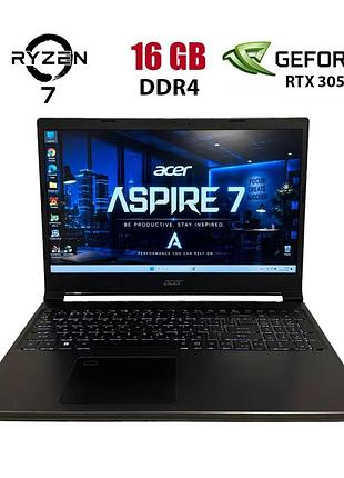 Игровой ноутбук acer aspire 7 a715-43g / 15.6" (1920x1080) ips / amd ryzen 7 5700u (8 (16) ядер по 1.8 - 4.3 ghz) / 16 gb ddr4 /