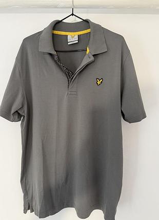 Сіра футболка - поло lyle & scott (l)
