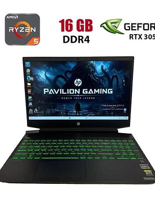 Игровой б-класс ноутбук hp pavilion gaming 15-ec2004ua / 15.6" (1920x1080) ips / amd ryzen 7 5700u (8 (16) ядер по 1.8 - 4.3 ghz)