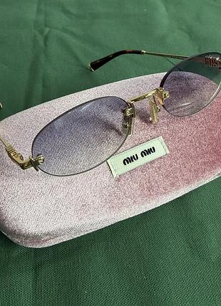 Окуляри “miumiu”, сонцезахістні окуляри безоправні