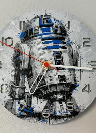 Настенные часы "r2-d2 star wars" 3d-печать 170 мм, декоративные часы на стену