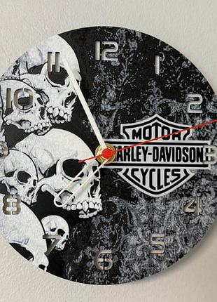 Настінний годинник harley-davidson 3d друк 245 мм, декоративний годинник на стіну