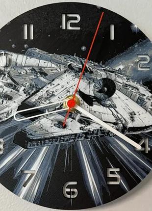 Настінний 3d-друкований годинник "millennium falcon" – космічний дизайн, 245 мм