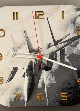 Настінний годинник «air force: fighter jet» — 3d-друкований декор для поціновувачів авіації