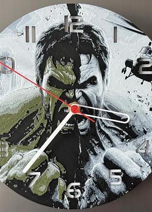 Настінний годинник hulk (халк) 3d-друк, marvel, діаметр 245 мм