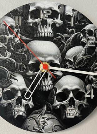 Настенные часы "черёпы" 3d печать 170 мм, оригинальные настенные часы