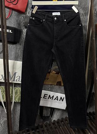 Джинси чоловічі штани calvin klein jeans slim taper чорний m
