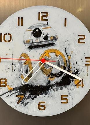 Настінний годинник «star wars: bb-8» — 3d-друкований декор у стилі зоряних війн 245мм