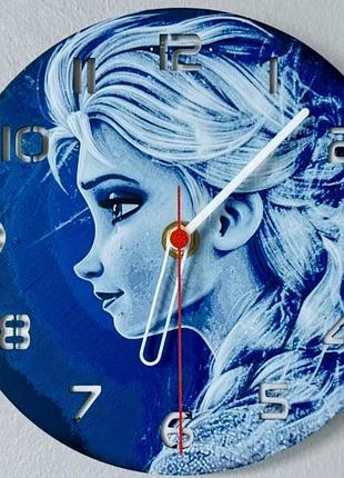Дитячий настінний годинник "ельза" (frozen) — 3d-друкований декор для кімнати, 170 мм