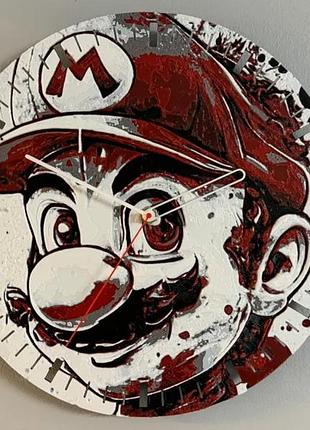 Настенные часы "super mario" 3d-печать 245 мм, декоративные часы на стену