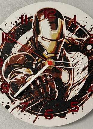 Настінний годинник iron man (залізна людина) 3d-друк, marvel, 245 мм