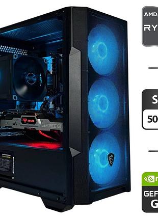 Игровой пк msi mag forge m100r black tower / amd ryzen 5 5600 (6 (12) ядер по 3.5 - 4.4 ghz) / 16 gb ddr4 / 500 gb ssd / nvidia