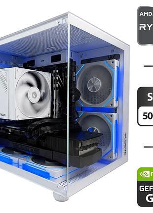 Игровой пк gamdias aura gc10m argb white tower / amd ryzen 5 3600 (6 (12) ядер по 3.6 - 4.2 ghz) / 16 gb ddr4 / 500 gb ssd /