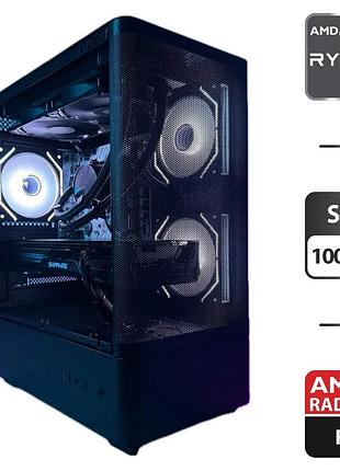 Игровой пк prologix lumi tower / amd ryzen 7 5700x (8 (16) ядер по 3.4 - 4.6 ghz) / 32 gb ddr4 / 1000 gb ssd / amd radeon rx 6900