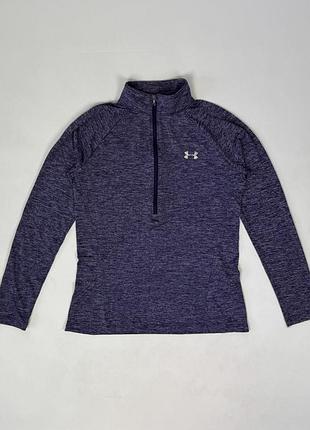 Спортивна кофта лонгслів under armour tech twist 1/2 zip heatgear оригінал жіночий легкий тоненький фіолетовий розмір m